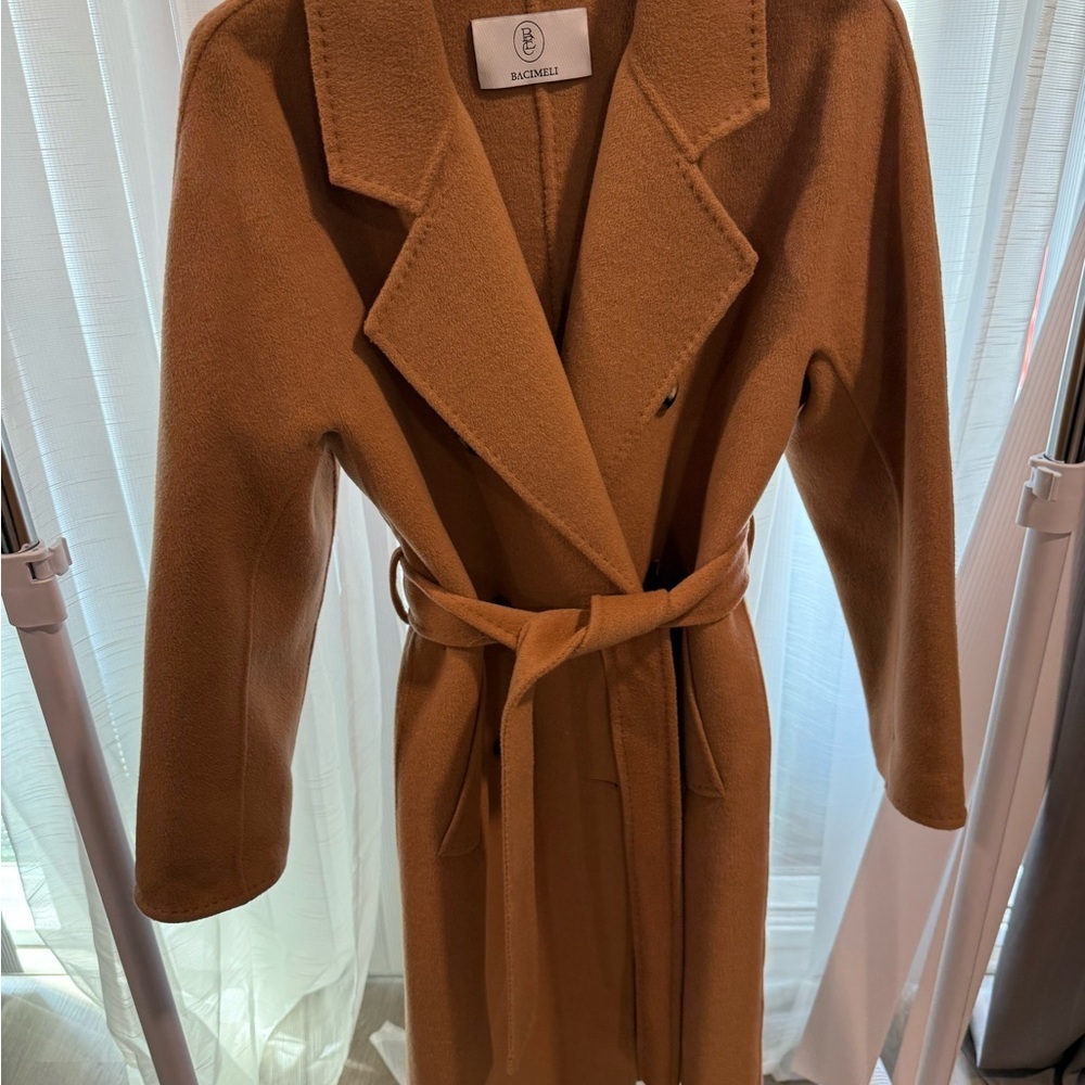 Brown Belted 100% wool Coat